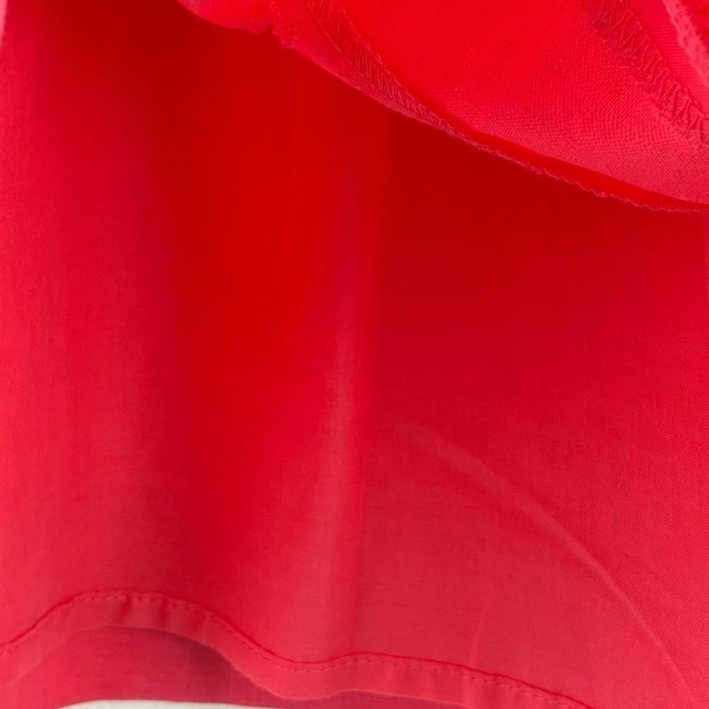 NWT Crown & Ivy Skirt Coral Pink Linen Blend Eyelet Hem Pockets Skirt 8 - Picture 5 of 9